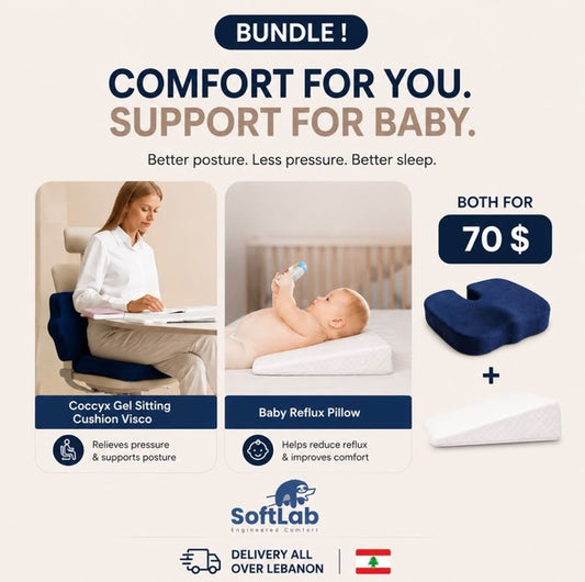 Coccyx Gel Cushion & Baby Reflux Pillow | Both for 70$