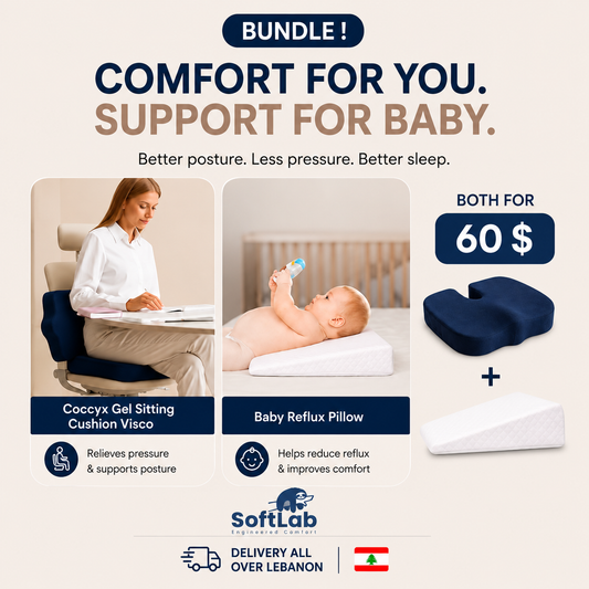 Coccyx Gel Cushion & Baby Reflux Pillow | Both for 60$